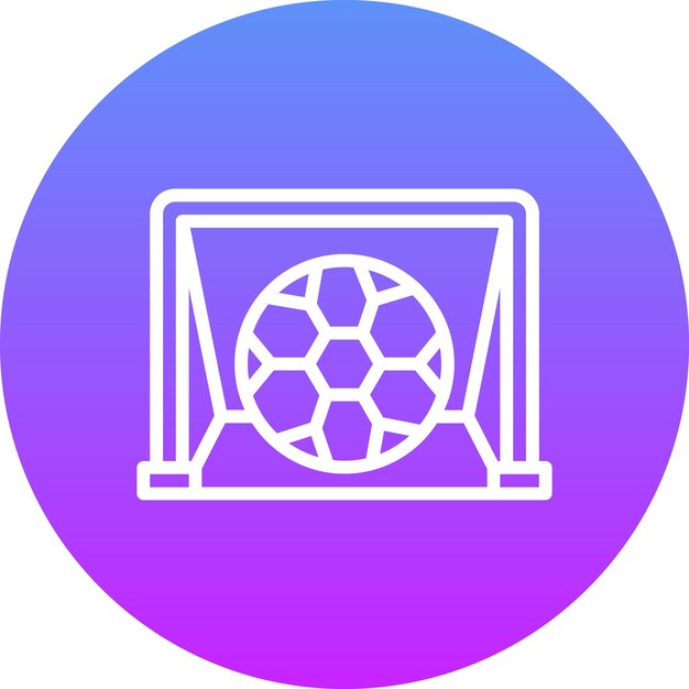 Ilustración del icono vectorial de goles de fútbol del conjunto de iconos deportivos