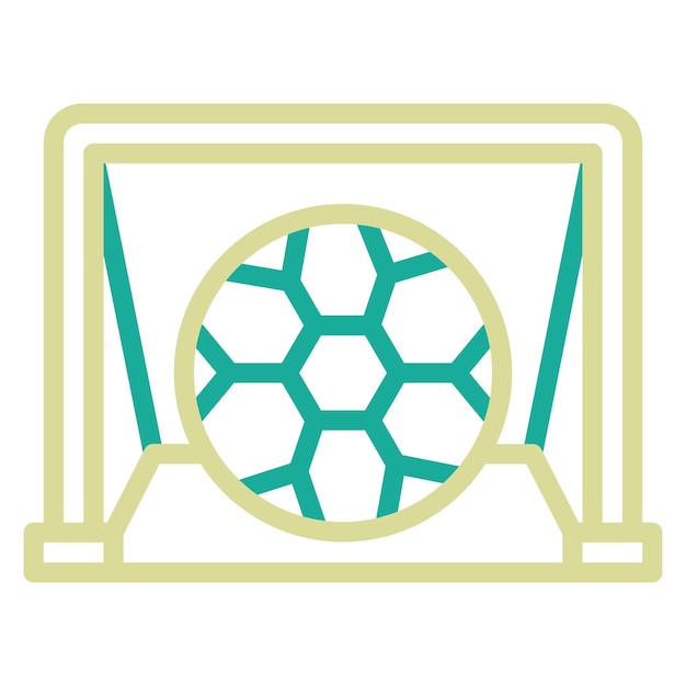 Ilustración del icono vectorial de goles de fútbol del conjunto de iconos deportivos