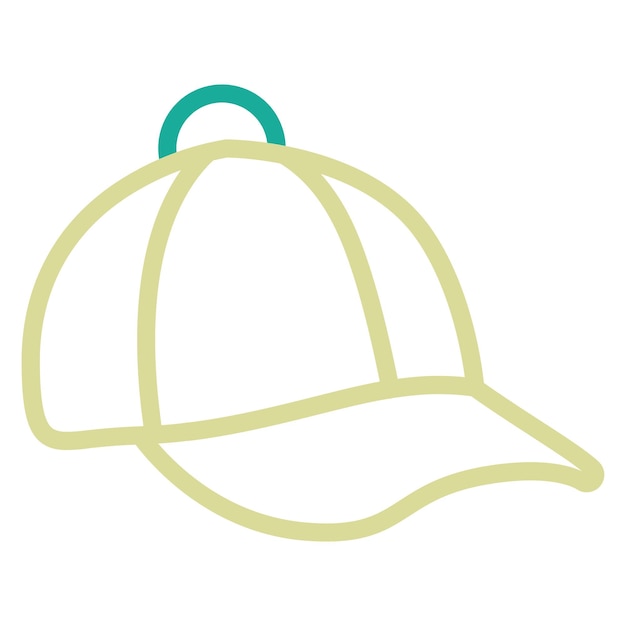 Ilustración del icono vectorial de la gorra de béisbol del conjunto de iconos de ropa