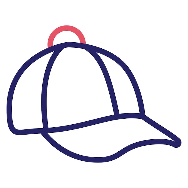 Ilustración del icono vectorial de la gorra de béisbol del conjunto de iconos de ropa
