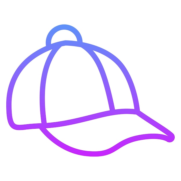 Ilustración del icono vectorial de la gorra de béisbol del conjunto de iconos de ropa