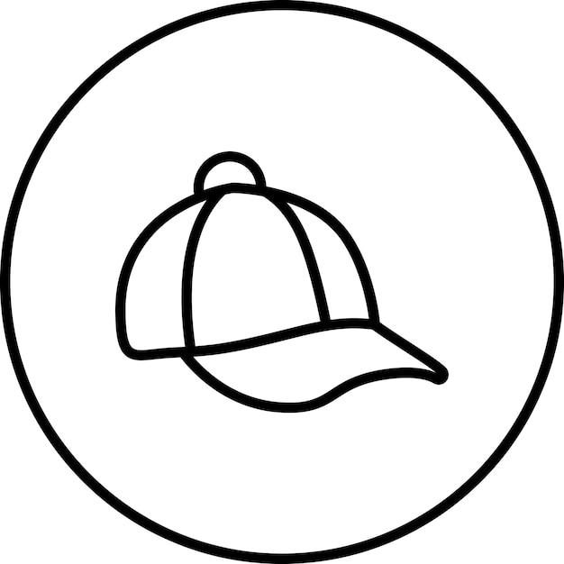 Ilustración del icono vectorial de la gorra de béisbol del conjunto de iconos de ropa