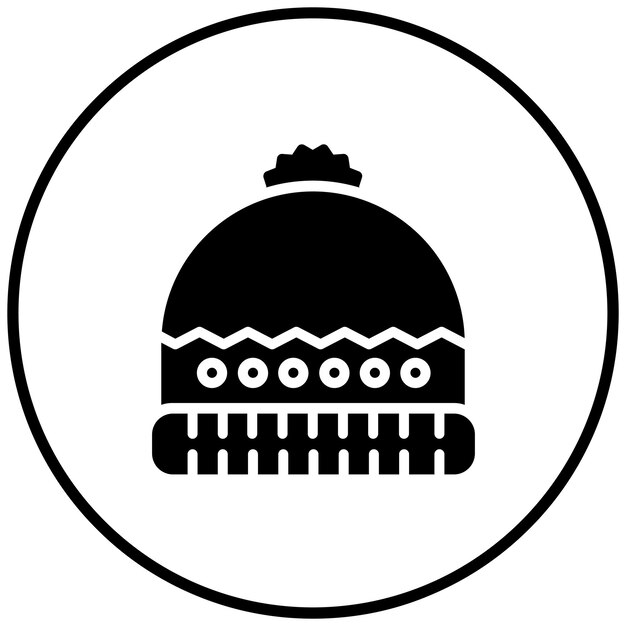 Ilustración del icono vectorial de la gorra de invierno del conjunto de iconos de ropa