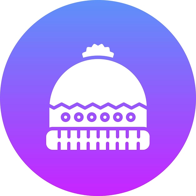 Ilustración del icono vectorial de la gorra de invierno del conjunto de iconos de ropa