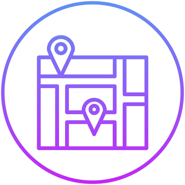 Ilustración del icono vectorial GPS del conjunto de iconos de vacaciones y turismo