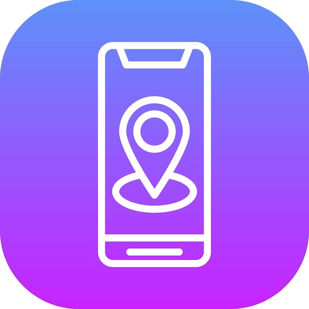Ilustración del icono vectorial de GPS móvil del conjunto de iconos de tecnología