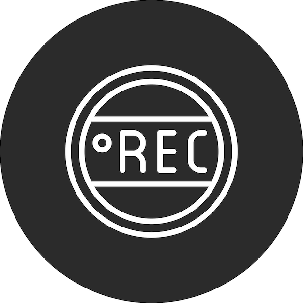 Ilustración del icono vectorial de grabación del conjunto de iconos de cine