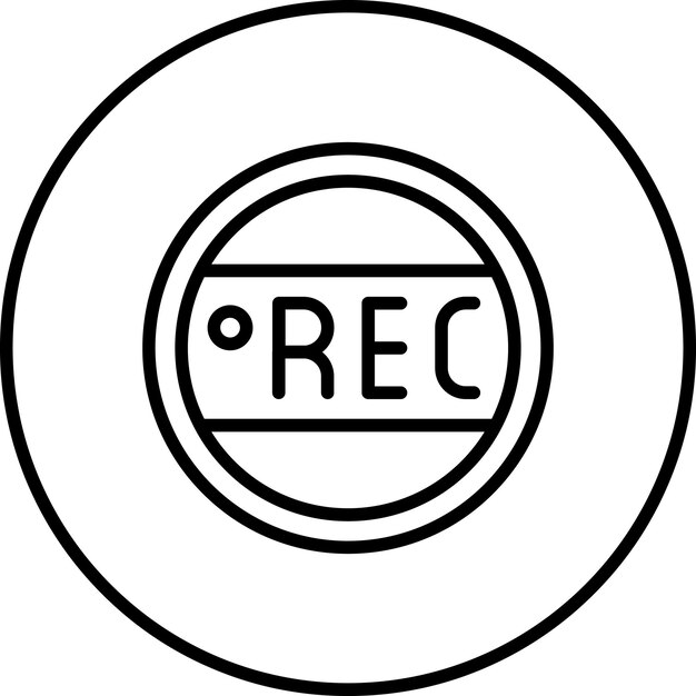 Ilustración del icono vectorial de grabación del conjunto de iconos de cine