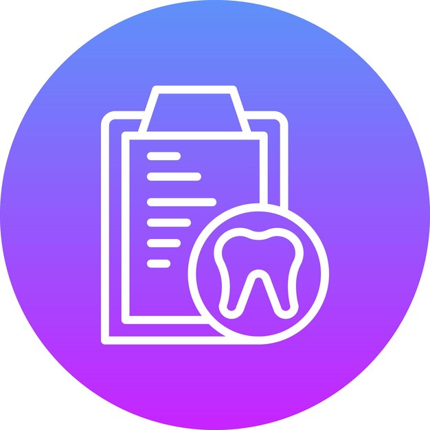 Ilustración del icono vectorial de grabación del conjunto de iconos de cuidado dental