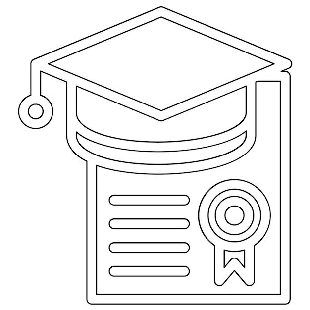 Ilustración del icono vectorial de graduación del conjunto de iconos de Regreso a la Escuela