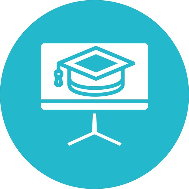 Ilustración del icono vectorial de graduación en línea de Back to School