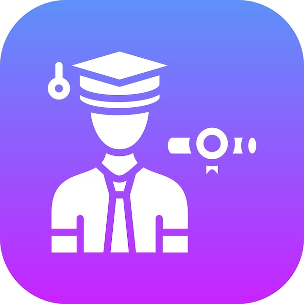 Ilustración del icono vectorial de graduados del conjunto de iconos de Back to School