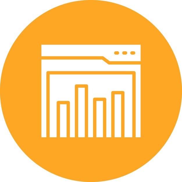 Ilustración del icono vectorial de gráfico de barras en línea del iconset de comercio electrónico