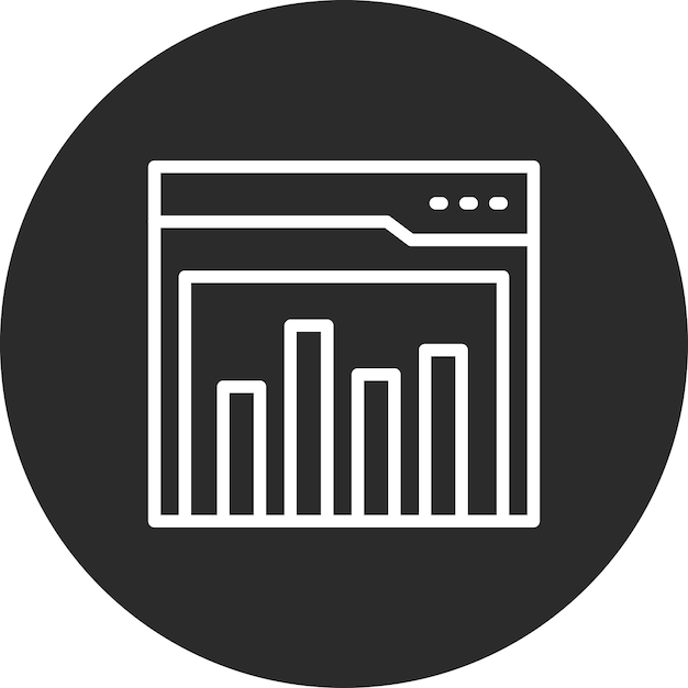 Ilustración del icono vectorial de gráfico de barras en línea del iconset de comercio electrónico