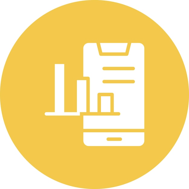 Ilustración del icono vectorial del gráfico de barras móvil del conjunto de iconos de SEO y SEM