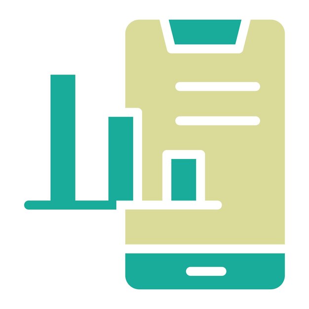Ilustración del icono vectorial del gráfico de barras móvil del conjunto de iconos de SEO y SEM