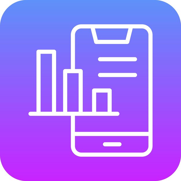 Ilustración del icono vectorial del gráfico de barras móvil del conjunto de iconos de SEO y SEM