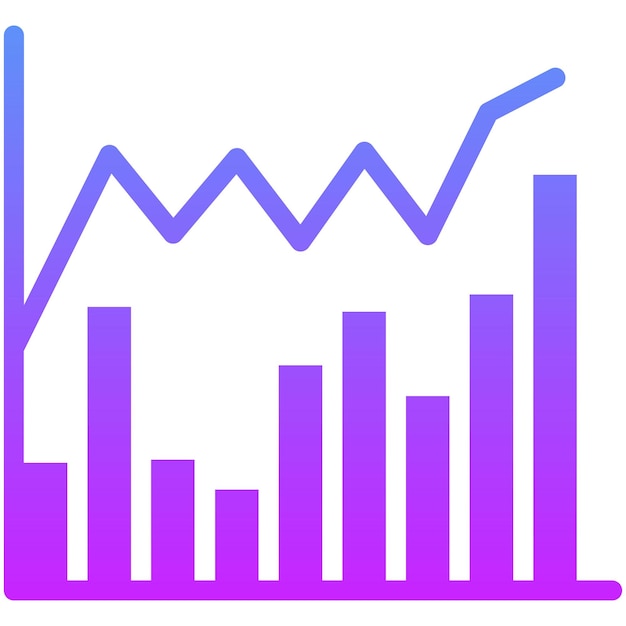 Ilustración del icono vectorial del gráfico estadístico del conjunto de iconos de la economía empresarial