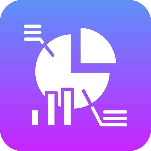 Ilustración del icono vectorial del gráfico de pie del conjunto de iconos de banca y finanzas