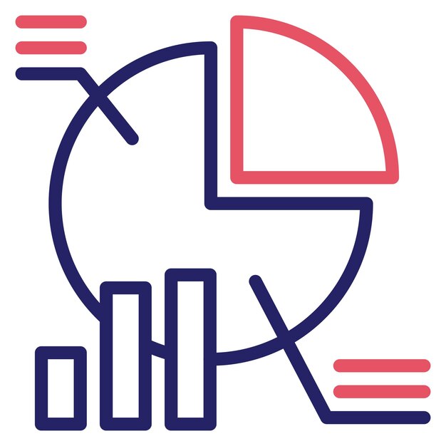 Ilustración del icono vectorial del gráfico de pie del conjunto de iconos de banca y finanzas