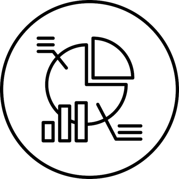 Ilustración del icono vectorial del gráfico de pie del conjunto de iconos de banca y finanzas