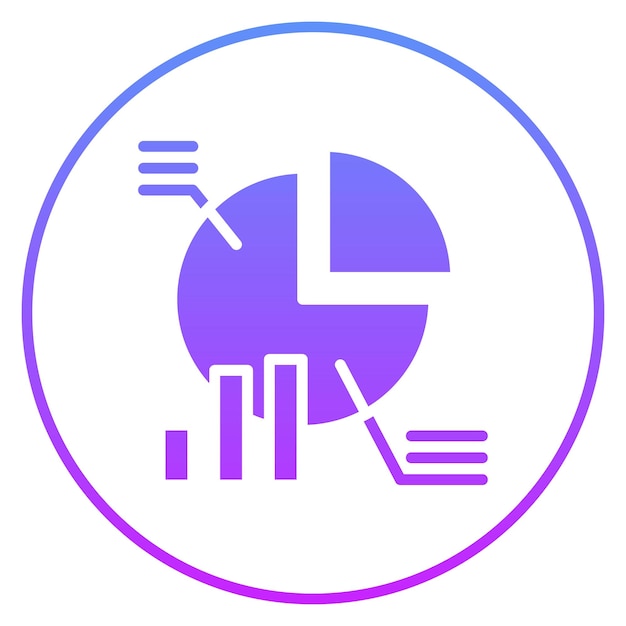 Ilustración del icono vectorial del gráfico de pie del conjunto de iconos de banca y finanzas