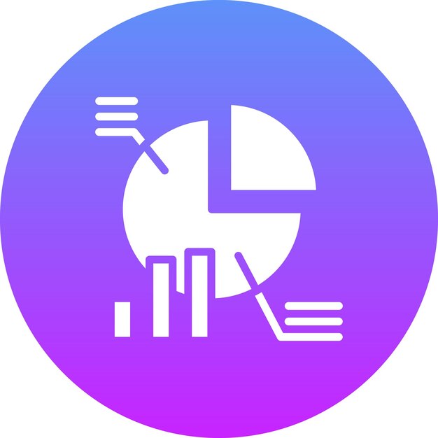 Ilustración del icono vectorial del gráfico de pie del conjunto de iconos de banca y finanzas