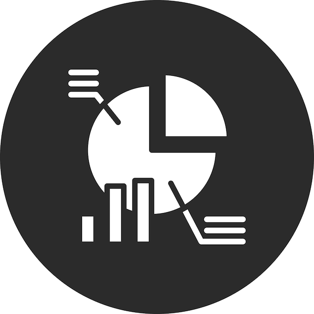 Ilustración del icono vectorial del gráfico de pie del conjunto de iconos de banca y finanzas