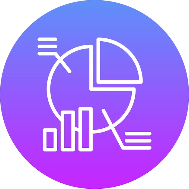 Ilustración del icono vectorial del gráfico de pie del conjunto de iconos de banca y finanzas