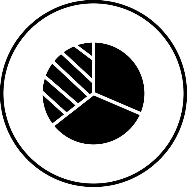 Ilustración del icono vectorial del gráfico de pie del conjunto de iconos de negocios