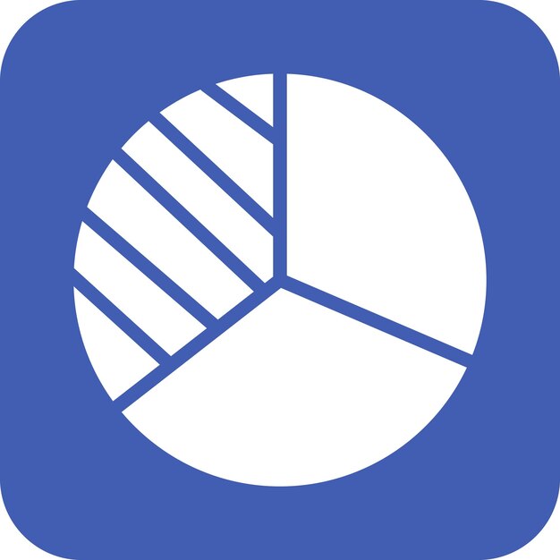 Ilustración del icono vectorial del gráfico de pie del conjunto de iconos de negocios