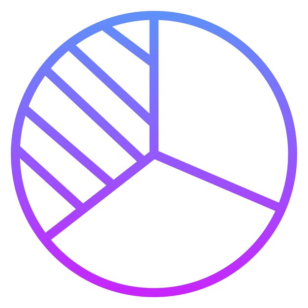 Ilustración del icono vectorial del gráfico de pie del conjunto de iconos de negocios