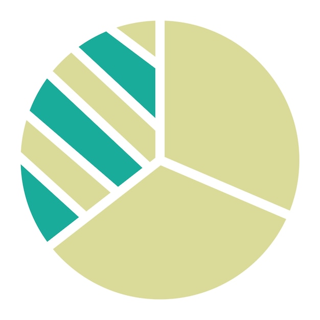 Ilustración del icono vectorial del gráfico de pie del conjunto de iconos de negocios