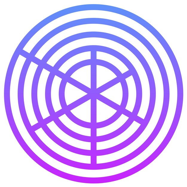 Ilustración del icono vectorial del gráfico de Radar Pie Chart del conjunto de iconos de Infografías
