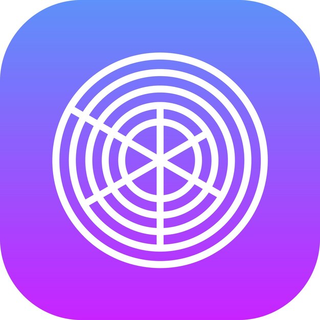 Ilustración del icono vectorial del gráfico de Radar Pie Chart del conjunto de iconos de Infografías
