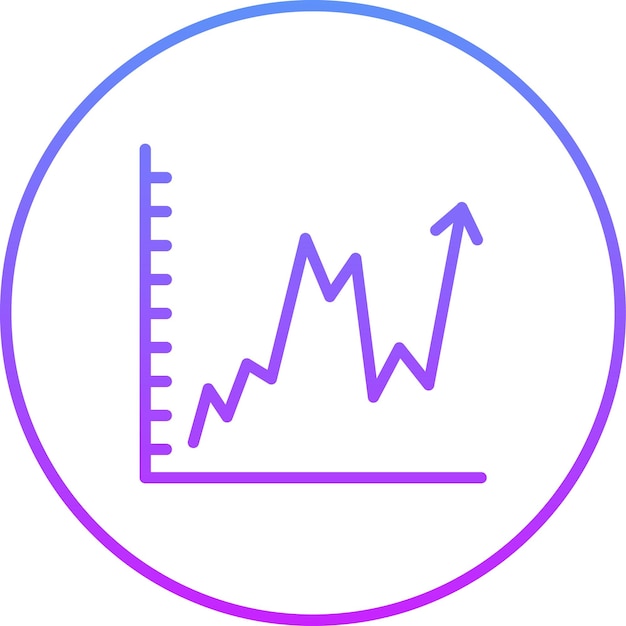 Ilustración del icono vectorial del gráfico de tendencias del conjunto de iconos de infografías