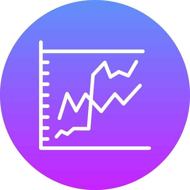 Ilustración del icono vectorial de gráfico de tendencias múltiples del conjunto de iconos de infografías