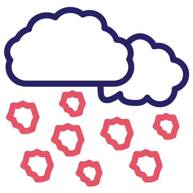 Ilustración del icono vectorial de granizo del conjunto de iconos de desastres naturales