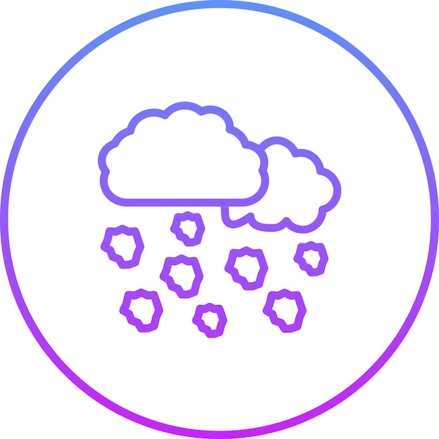 Ilustración del icono vectorial de granizo del conjunto de iconos de desastres naturales