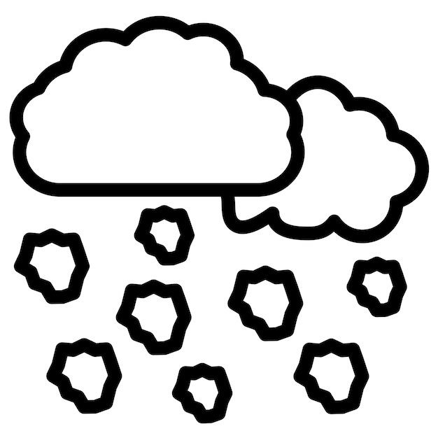 Ilustración del icono vectorial de granizo del conjunto de iconos de desastres naturales