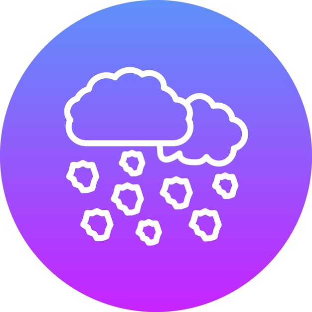 Ilustración del icono vectorial de granizo del conjunto de iconos de desastres naturales