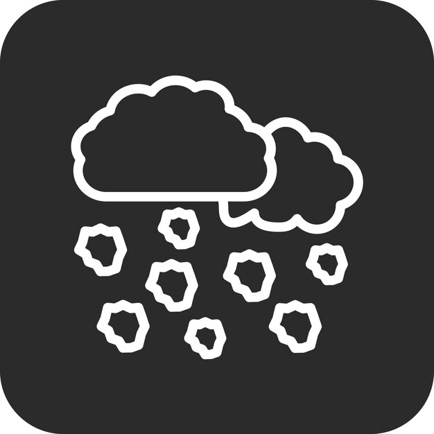 Ilustración del icono vectorial de granizo del conjunto de iconos de desastres naturales