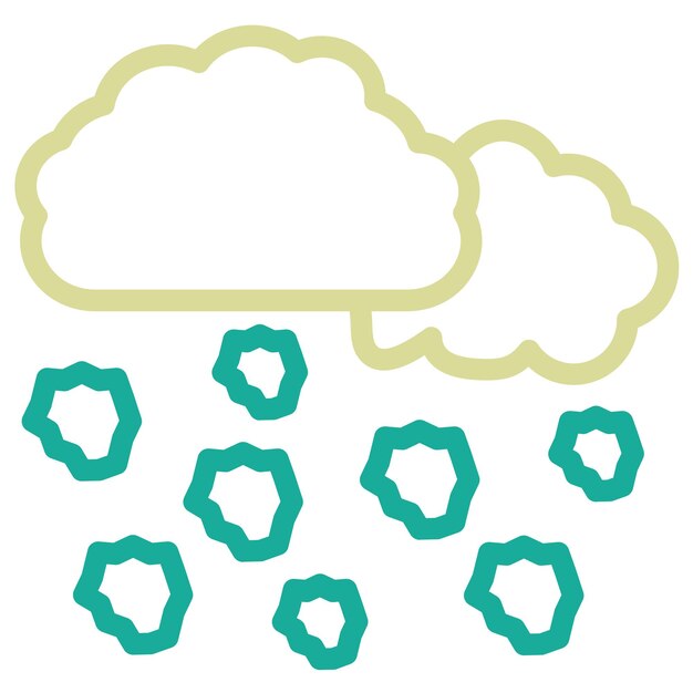 Ilustración del icono vectorial de granizo del conjunto de iconos de desastres naturales
