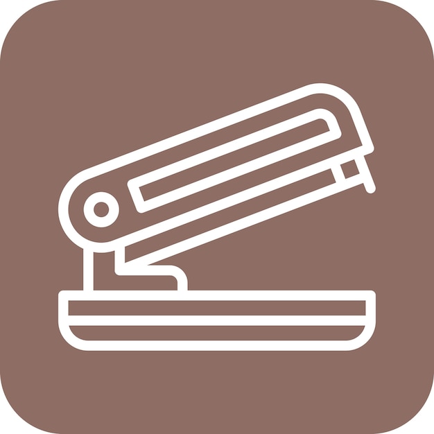 Ilustración del icono vectorial de grapador del conjunto de iconos de papelería de oficina