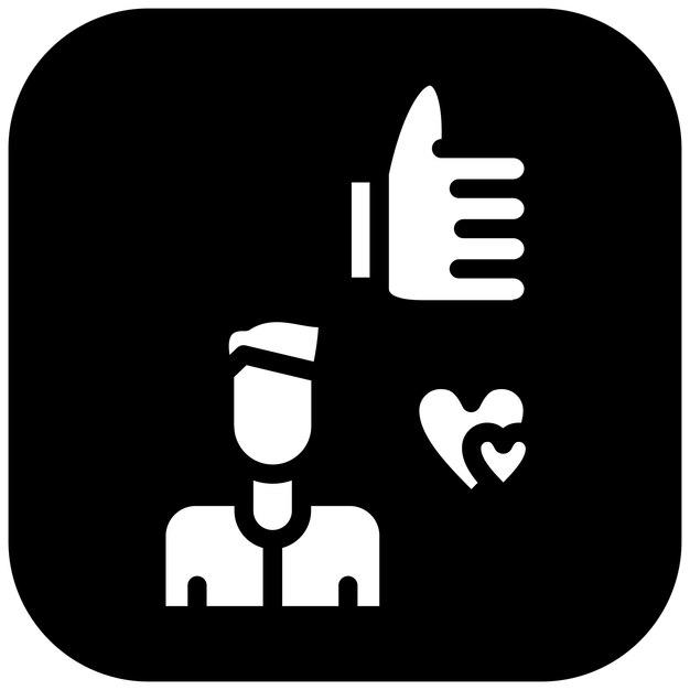 Ilustración del icono vectorial de gratitud del conjunto de iconos de Amistad