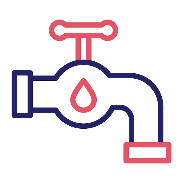 Ilustración del icono vectorial del grifo de aceite del conjunto de iconos de la industria de la gasolina