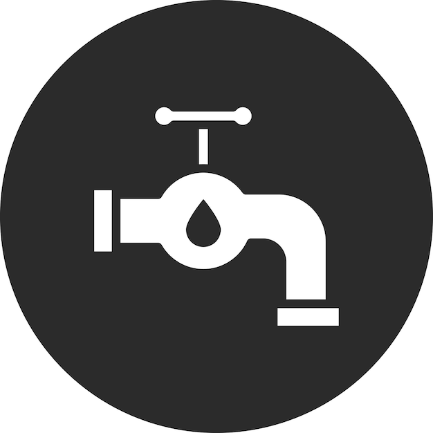 Ilustración del icono vectorial del grifo de aceite del conjunto de iconos de la industria de la gasolina