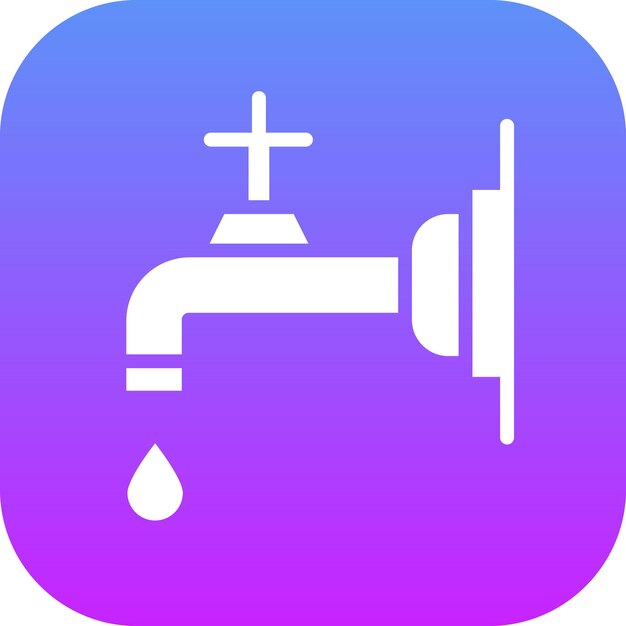 Ilustración del icono vectorial del grifo de agua del conjunto de iconos de la rutina de higiene