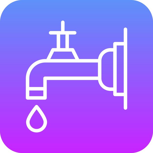 Ilustración del icono vectorial del grifo de agua del conjunto de iconos de la rutina de higiene