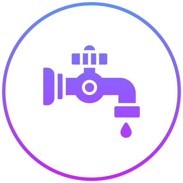 Ilustración del icono vectorial del grifo del conjunto de iconos de artículos para el hogar